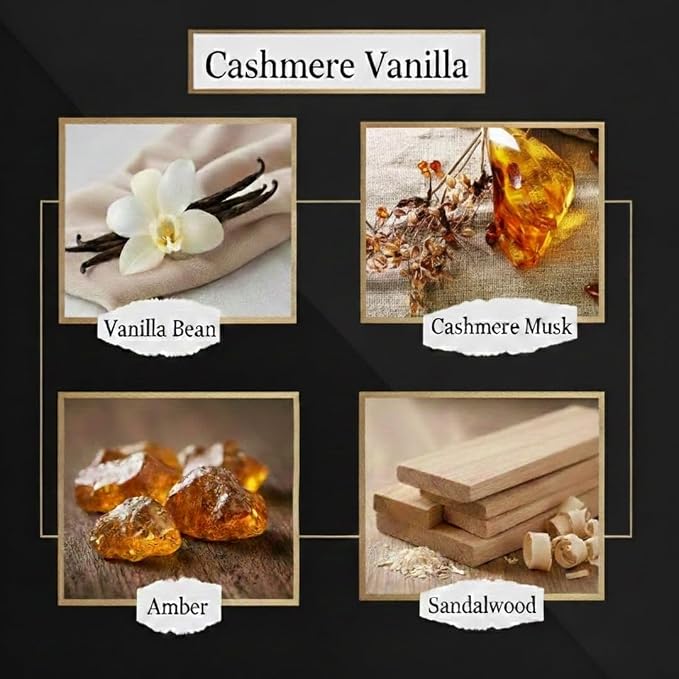Black Reed Diffusers for Home | Premium Fragrance Diffuser | Reed Diffuser Sticks in Oil Set with Cashmere Vanilla Scent |