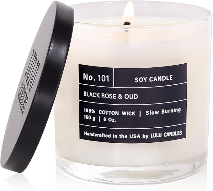 | Black Rose & Oud | Luxury Scented Soy Jar Candle | Hand Poured in The USA | Highly Scented & Long Lasting- 6, product image