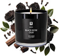 | Black Rose & Oud | Smells Floral and Smokey | Luxury Scented Soy Jar Candle | Hand Poured in The USA | Highly, product