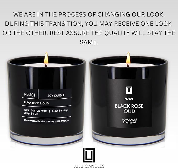 | Black Rose & Oud | Smells Floral and Smokey | Luxury Scented Soy Jar Candle | Hand Poured in The USA | Highly, alternate