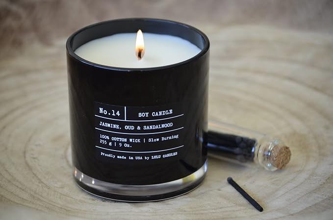 | Black Rose & Oud | Smells Floral and Smokey | Luxury Scented Soy Jar Candle | Hand Poured in The USA | Highly, alternate