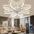 Bladeless Ceiling Fan With Lights, Modern Flush Mount With Dimmable LED Light and Remote Control, Low Profile 6 Gear Wind