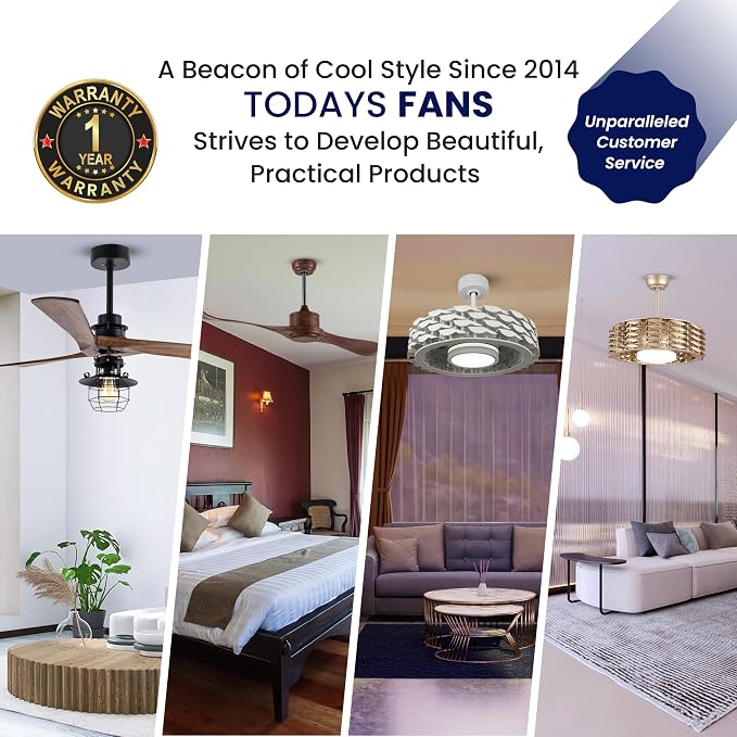 Bladeless Ceiling Fan with Lights & Remote – 21" Low-Profile LUMIO Downrod or Flush Mount Ceiling Fan with Lights for Bedroom