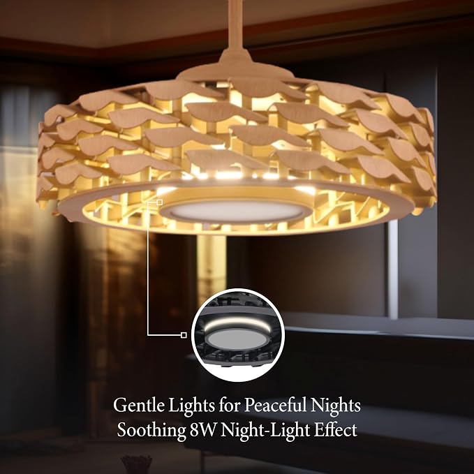 Bladeless Ceiling Fan with Lights & Remote – LUMIO 28" Low-Profile Downrod or Flush Mount Ceiling Fan with Lights for Bedroom