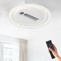 Bladeless Ceiling Fans with Lights Remote Control, Dimmable LED Chandelier 3000K-6000K, Temperature Display, Energy Saving AC