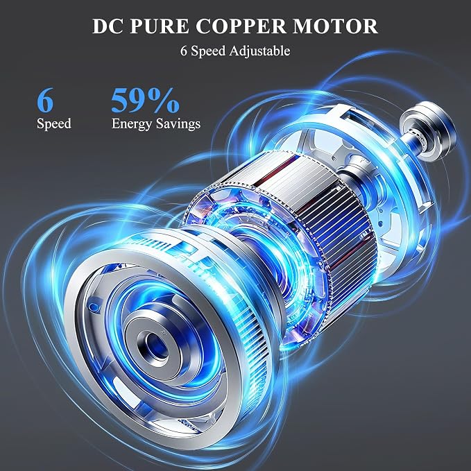 Bladeless Ceiling Fans with Lights Remote Control, Dimmable LED Chandelier 3000K-6000K, Temperature Display, Energy Saving AC