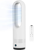 Bladeless Fan,22Inch Cooling Tower Fan 80° Oscillating with Remote, 9H Timer, 8 Speeds, Portable Quiet Cooling Fan for