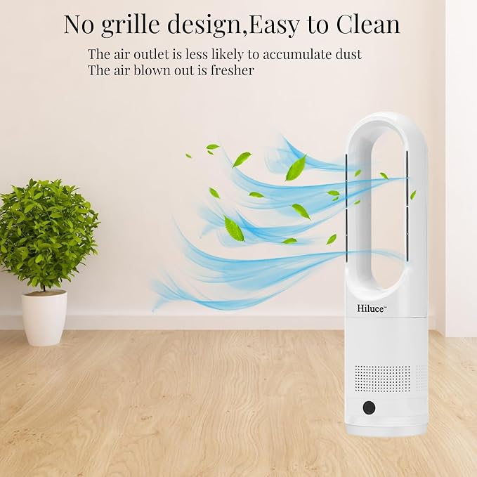 Bladeless Fan for Bedroom,Tower Cooling Fan,20dB Quiet,Standing Fans with Remote,Touch, LED Display Installation Free