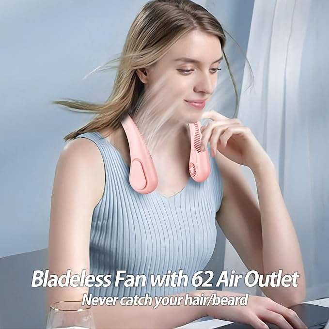 Bladeless Neck Fan, Mothers Day Gifts for Mom, Father's Day Gifts for Dad Husband, Rechargeable Wearable Fan for Men Women
