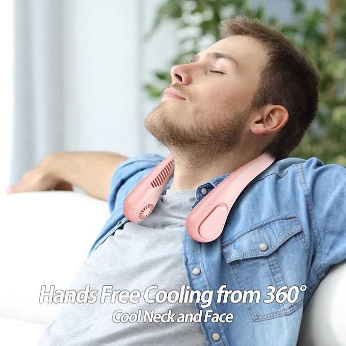 Bladeless Neck Fan, Mothers Day Gifts for Mom, Father's Day Gifts for Dad Husband, Rechargeable Wearable Fan for Men Women