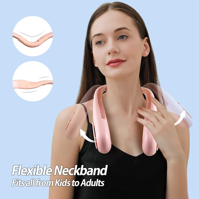 Bladeless Neck Fan, Mothers Day Gifts for Mom, Father's Day Gifts for Dad Husband, Rechargeable Wearable Fan for Men Women