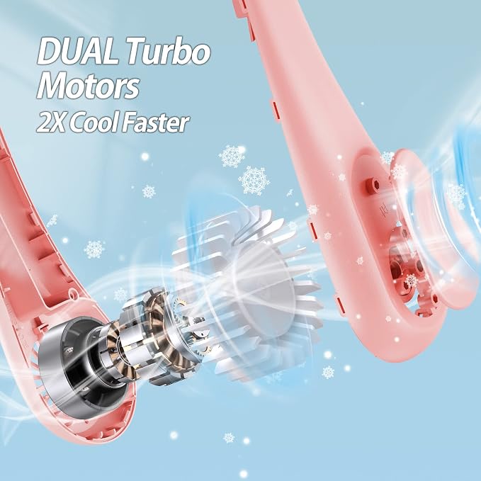 Bladeless Neck Fan, Mothers Day Gifts for Mom, Father's Day Gifts for Dad Husband, Rechargeable Wearable Fan for Men Women