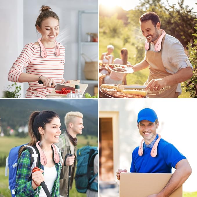 Bladeless Neck Fan, Mothers Day Gifts for Mom, Father's Day Gifts for Dad Husband, Rechargeable Wearable Fan for Men Women