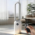 Bladeless Tower Fan for Bedroom, Powerful 26ft/s Airflow, 24 Speeds, 90° Oscillation, 12H Timer, Standing Fans with Remote