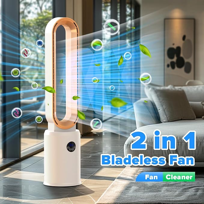 Bladeless Tower Fan with Remote, Air Circulator Cooling Fan for Indoor Use, 24 Speeds Settings, 12 Timer, alternate product
