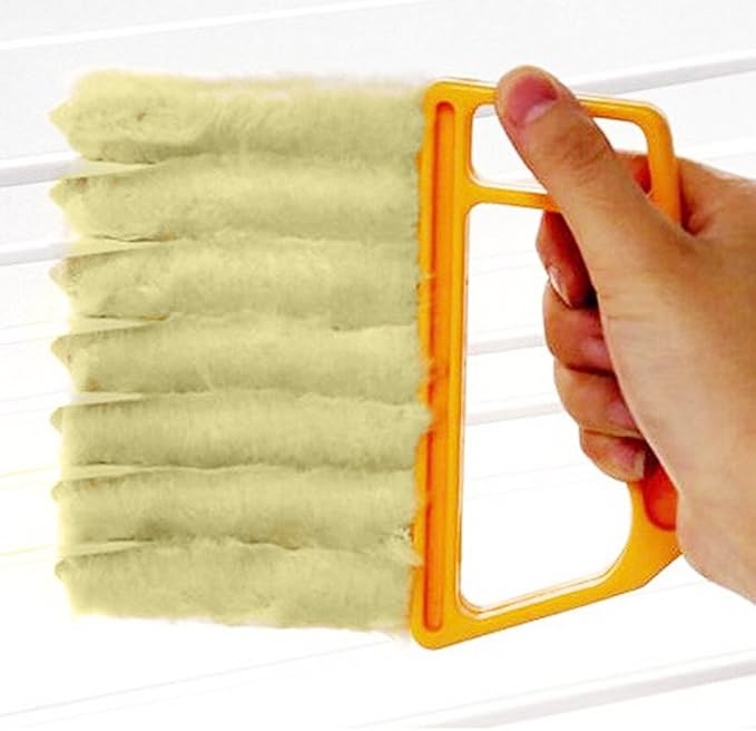 Blind Cleaner Brush, Blinds Dust Shutters, Mini Washable & Removable Window Air Conditioner Duster With 7 Slat Handheld