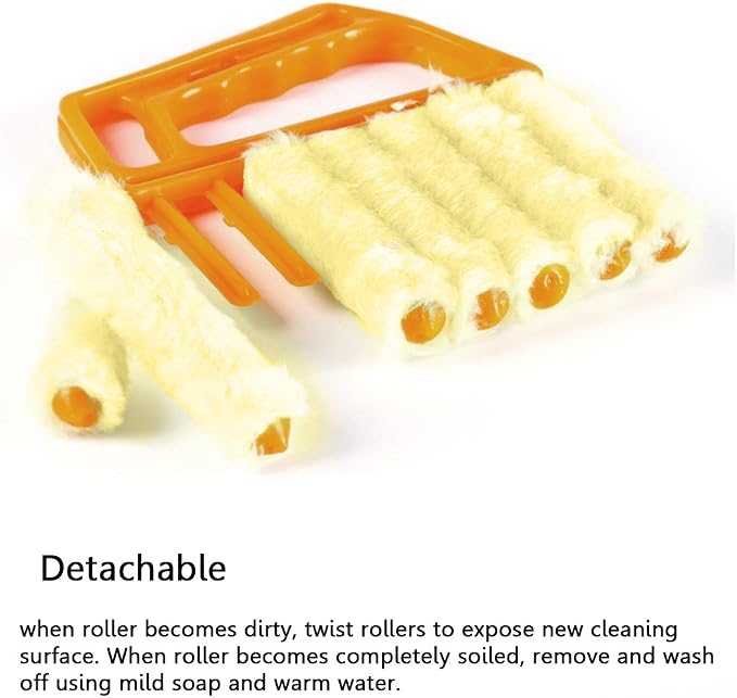 Blind Cleaner Brush, Blinds Dust Shutters, Mini Washable & Removable Window Air Conditioner Duster With 7 Slat Handheld