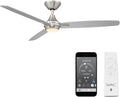 Blitzen 3-Blade Aluminum Smart Ceiling Fan in Brushed Nickel, product image