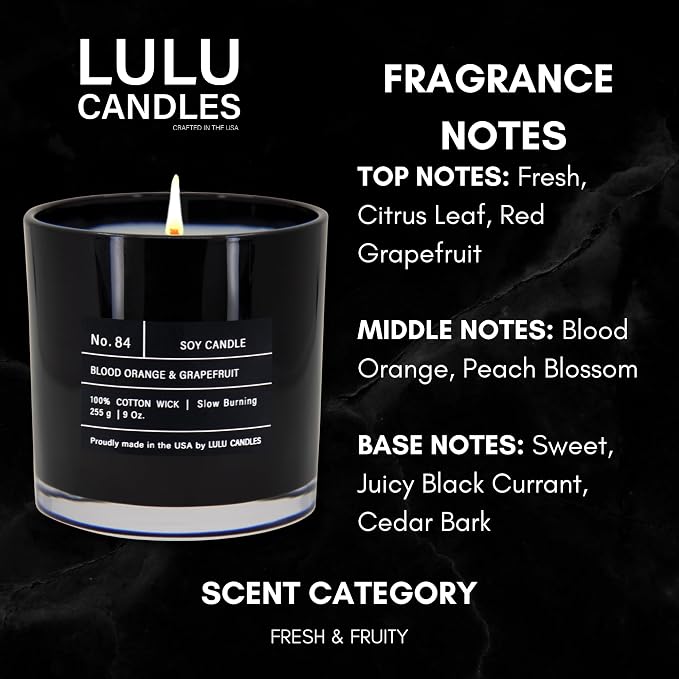 | Blood Orange & Grapefruit | Luxury Scented Soy Jar Candle | Hand Poured in The USA | Highly Scented & Long, alternate