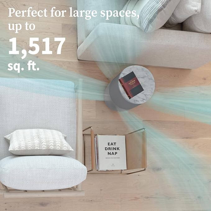 BloomTM Air Purifier for Large Rooms with Planter or Custom Accent Table Design | For Home, Bedroom, Office, Dust, Pets | H13