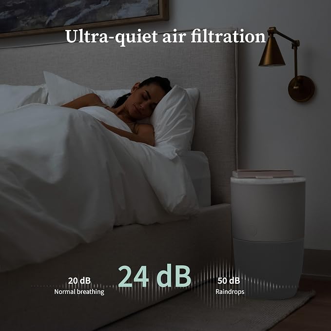 BloomTM Air Purifier for Large Rooms with Planter or Custom Accent Table Design | For Home, Bedroom, Office, Dust, Pets | H13