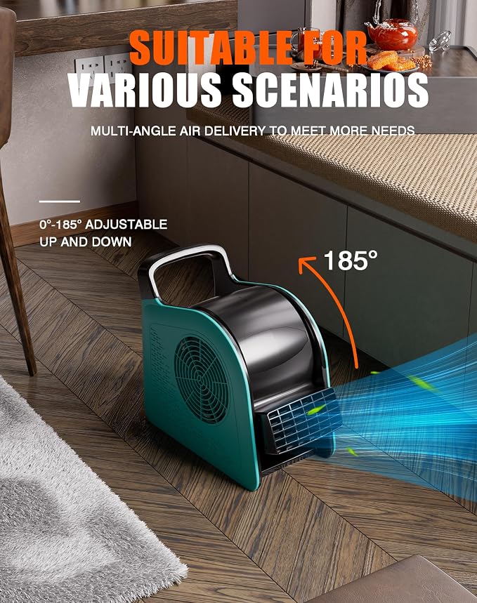 Blower Fan for Drying Cooling and Ventilating, Air Mover for Home Garage Workshop and Job Site Use, Air Mover Blower Fan with