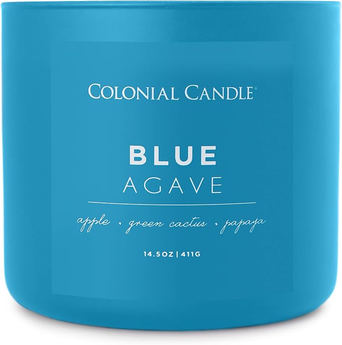 Blue Agave Scented Jar Candle, Pop of Color Collection, 3 Wick, 14.5 oz - Up to 60 Hours Burn, alternate product view 5