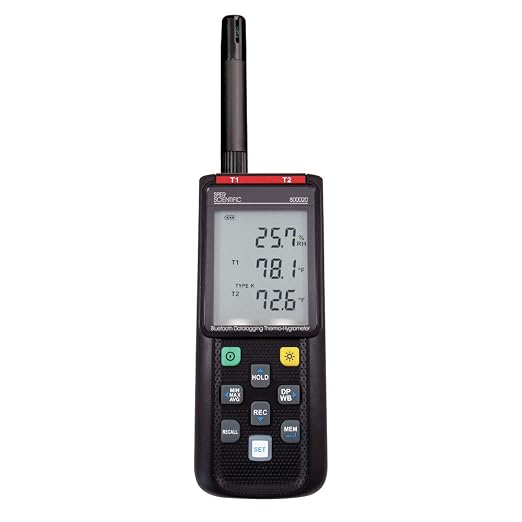 Bluetooth Datalogging Thermo-Hygrometer 800020 - Wireless Temperature & Humidity Logger with Dew Point & Wet Bulb Readings