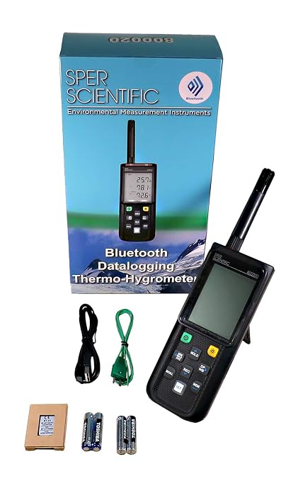 Bluetooth Datalogging Thermo-Hygrometer 800020 - Wireless Temperature & Humidity Logger with Dew Point & Wet Bulb Readings