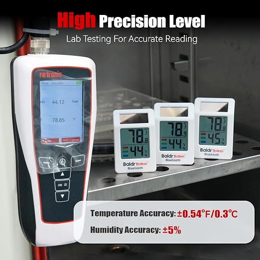Bluetooth Thermometer Wireless, Smart Thermometer with App Control, 200ft Coverage, Offline Storage, Trend Charts, Real-Time