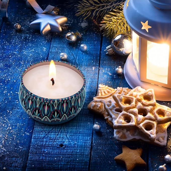 Bohemian Scented Candle for Christmas Thanksgiving Housewarming Gift, Set of 9 2.2oz Aromatherapy Candle for Stress Relief