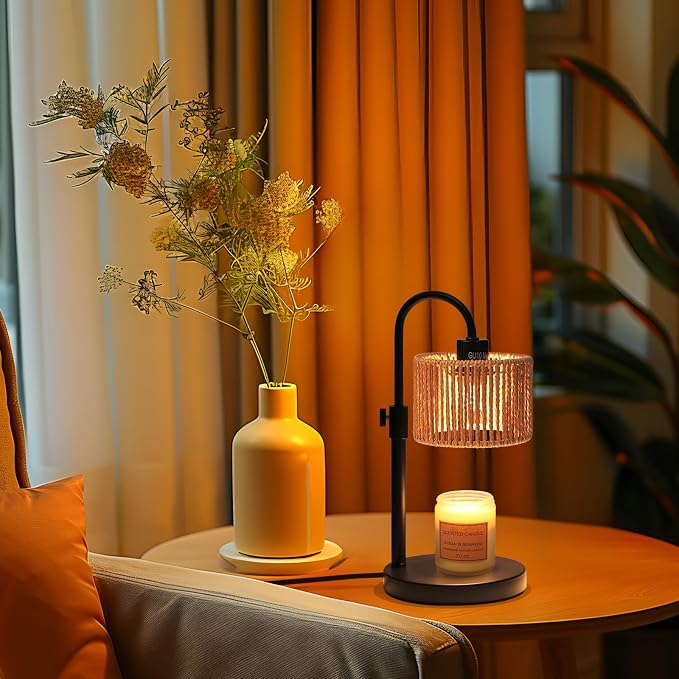 Boho Candle Warmer Lamp, Adjustable Height Candle Wax Warmer with Timer, Candle Lamp Warmer for Jar Candles, House Warming