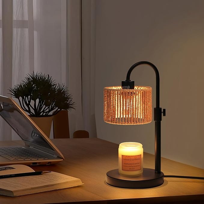 Boho Candle Warmer Lamp, Adjustable Height Candle Wax Warmer with Timer, Candle Lamp Warmer for Jar Candles, House Warming