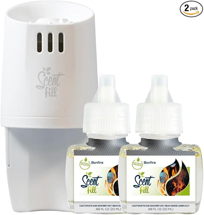 Bonfire Plug in Air Freshener Starter Kit, 2 Refills + Diffuser, product image