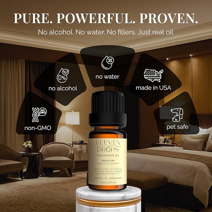 Bougie 540 Diffuser Oil – Premium Fragrance Oil with Radiant Amber & Jasmine Notes – Elegant Aroma for Cold Air Diffusers