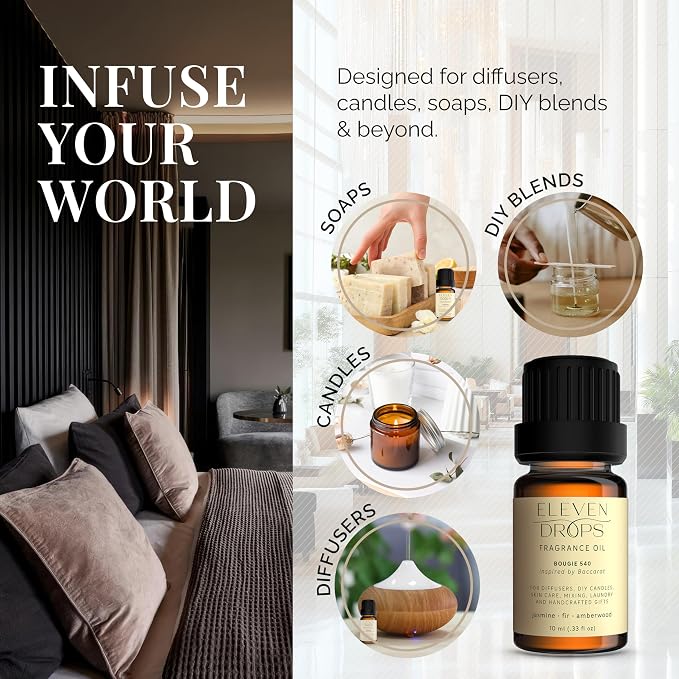 Bougie 540 Diffuser Oil – Premium Fragrance Oil with Radiant Amber & Jasmine Notes – Elegant Aroma for Cold Air Diffusers