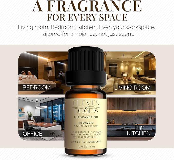 Bougie 540 Diffuser Oil – Premium Fragrance Oil with Radiant Amber & Jasmine Notes – Elegant Aroma for Cold Air Diffusers