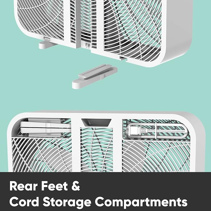 Box Fan 20 Inch with remote control Small Box Fans, Home Window Box Fans 3 Speed Quiet Most Powerful Window Fans for Home