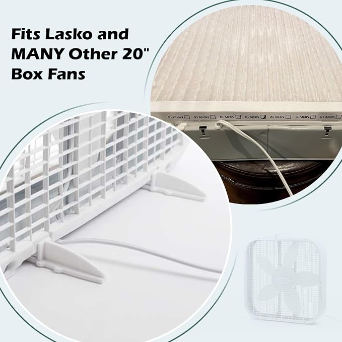 Box Fan Replacement Feet for 20" Box Fan Feet,Stronger Than Original,Anti-Tip Foot Set Accessory, 2 Sets of 2 Feet, 4