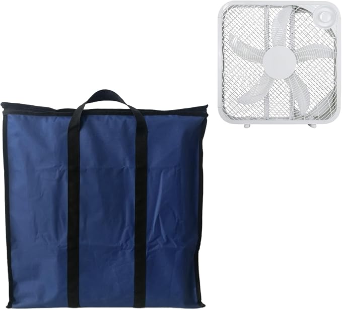 Box Fan Storage Cover, Waterproof & Dustproof Window Box Fan Covers with Handles, Square Fan Cover 21"L x 21"H x 5"W, product