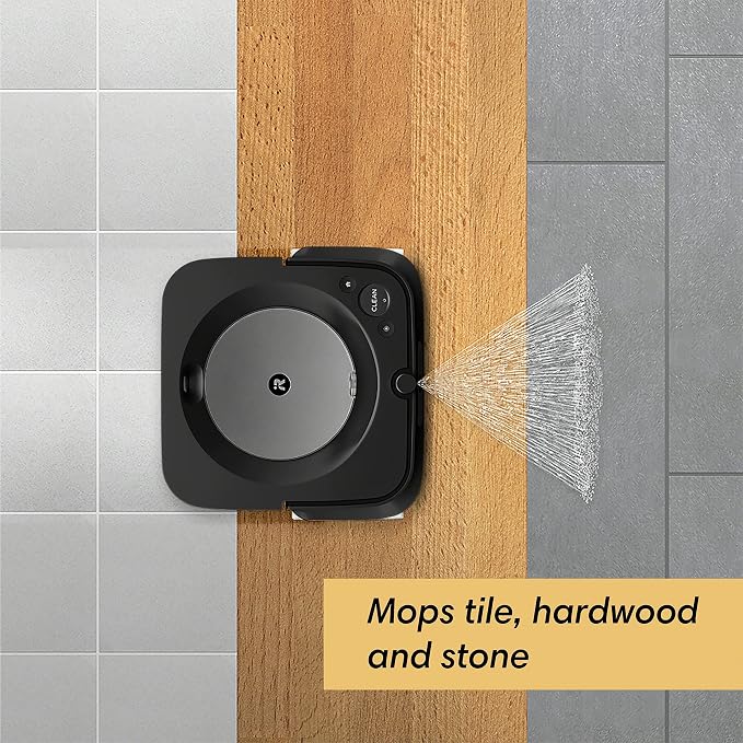 Braava Jet m6 6113 Ultimate Robot Mop - Wi-Fi Connected, Precision Jet Spray, Smart Mapping, Compatible with Alexa, Ideal for