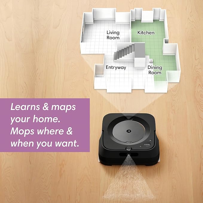 Braava Jet m6 6113 Ultimate Robot Mop - Wi-Fi Connected, Precision Jet Spray, Smart Mapping, Compatible with Alexa, Ideal for