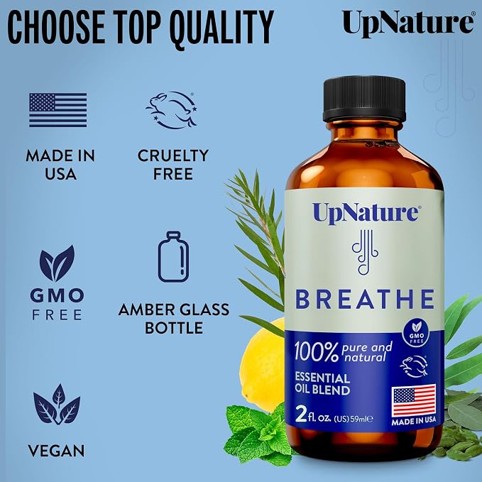 Breathe Essential Oils Blend (Large 2oz) Breath Relief Eucalyptus and Menthol Blend, alternate product view 6