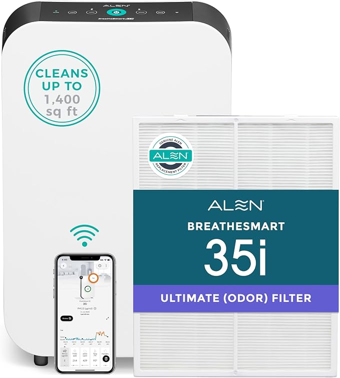 BreatheSmart 35i Air Purifier with high quality HEPA Filter with Odor Neutralizer, product image