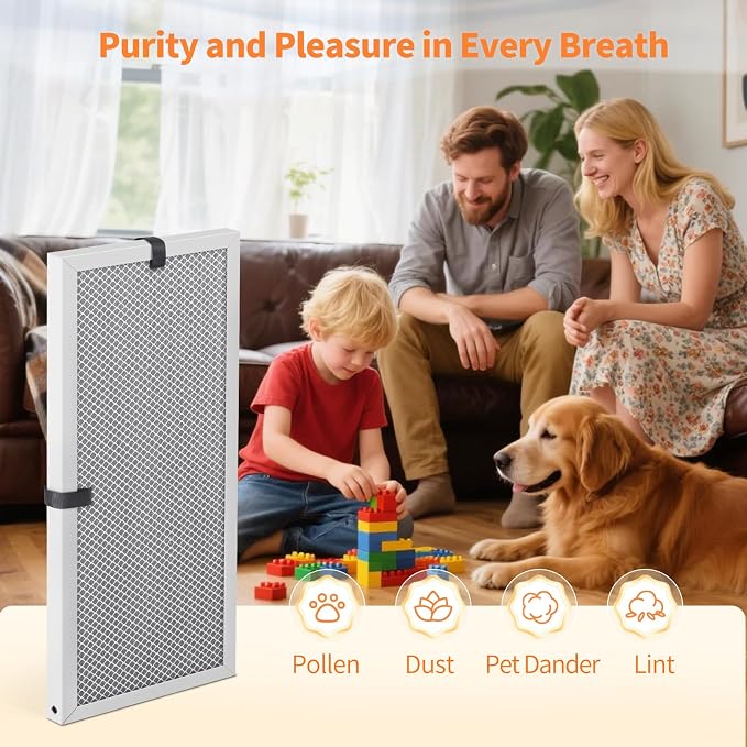 2-Pack 10x20x1 MERV 8 Reusable & Washable Electrostatic Air Filters - Long-Lasting Filter for HVAC