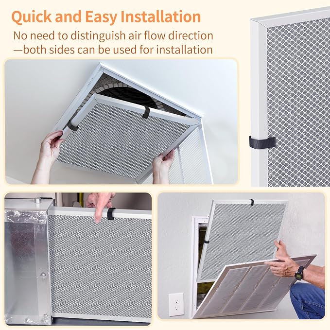 2-Pack 12x20x1 MERV 8 Reusable & Washable Electrostatic Air Filters - Long-Lasting Filter for HVAC