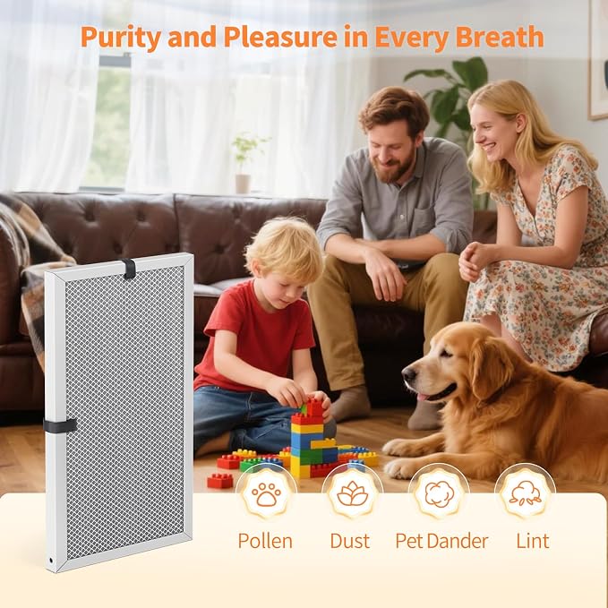 2-Pack 12x20x1 MERV 8 Reusable & Washable Electrostatic Air Filters - Long-Lasting Filter for HVAC
