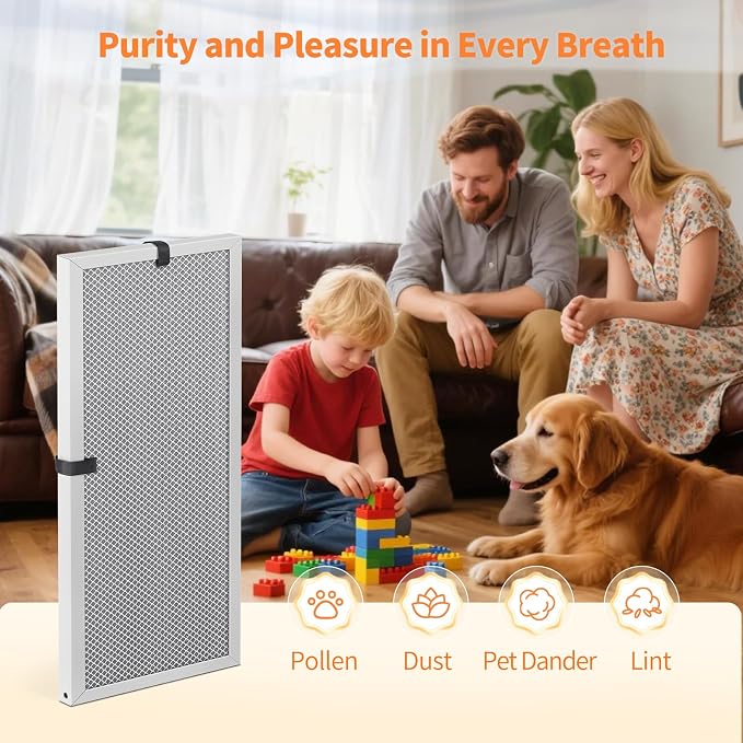 2-Pack 12x24x1 MERV 8 Reusable & Washable Electrostatic Air Filters - Long-Lasting Filter for HVAC