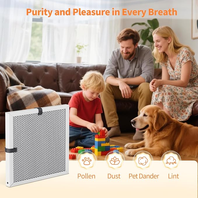 2-Pack 14x14x1 MERV 8 Reusable & Washable Electrostatic Air Filters - Long-Lasting Filter for HVAC