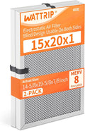 2-Pack 15x20x1 MERV 8 Reusable & Washable Electrostatic Air Filters - Long-Lasting Filter for HVAC